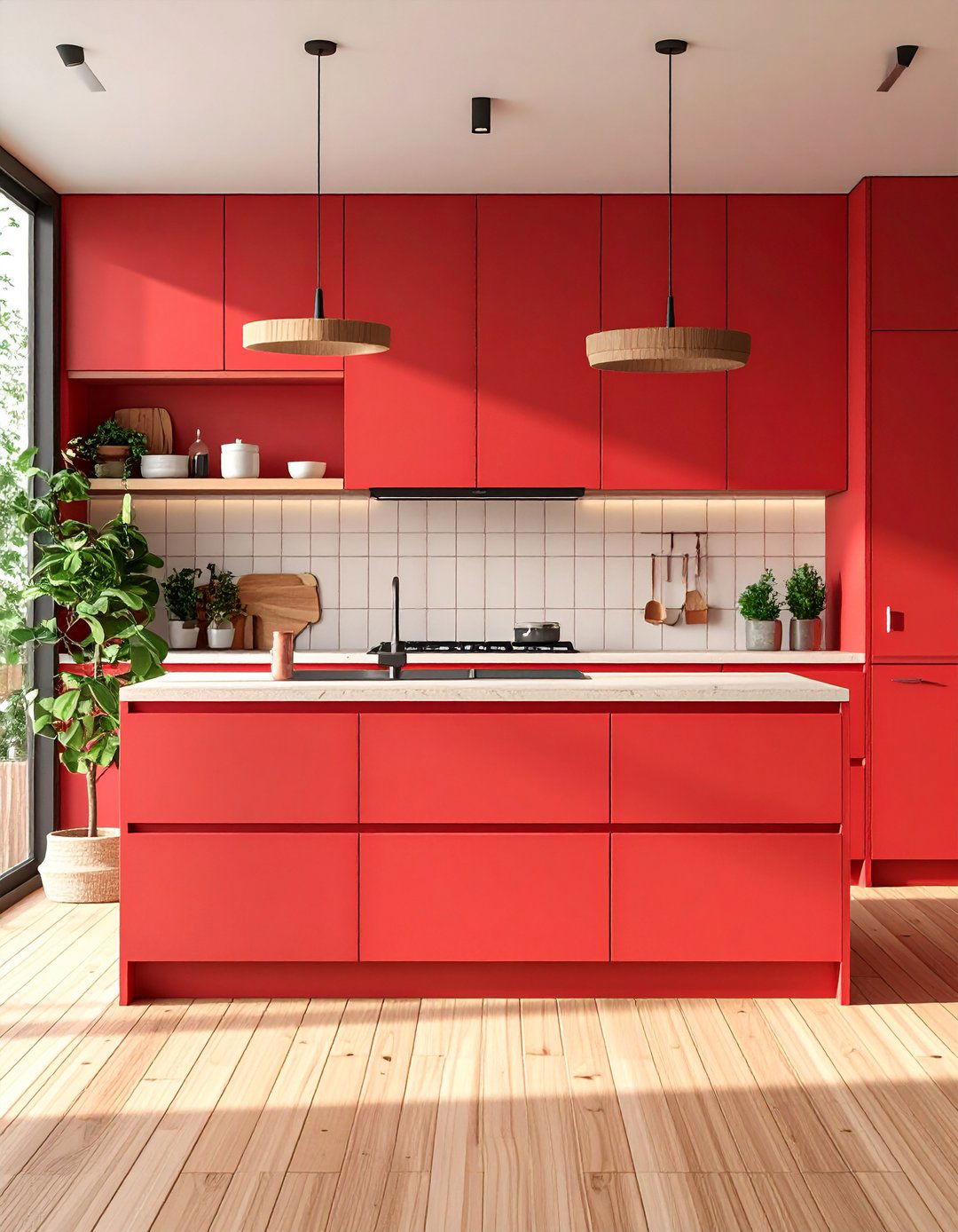 Minimalist Red Kitchen Zen Design - 20 Red Kitchens