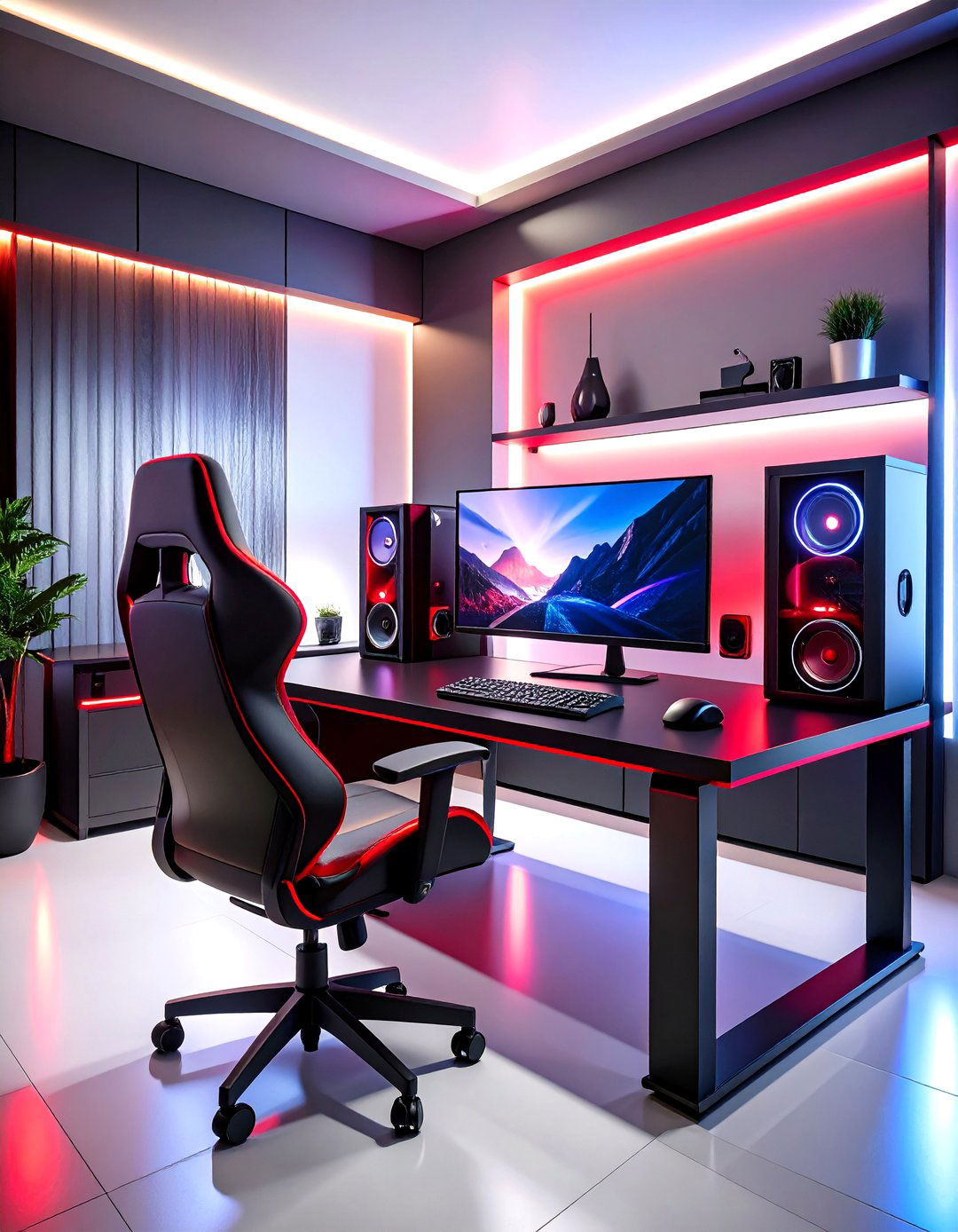 Minimalist Red and Black Gaming Setup - 20 Red and Black Gaming Setup Ideas