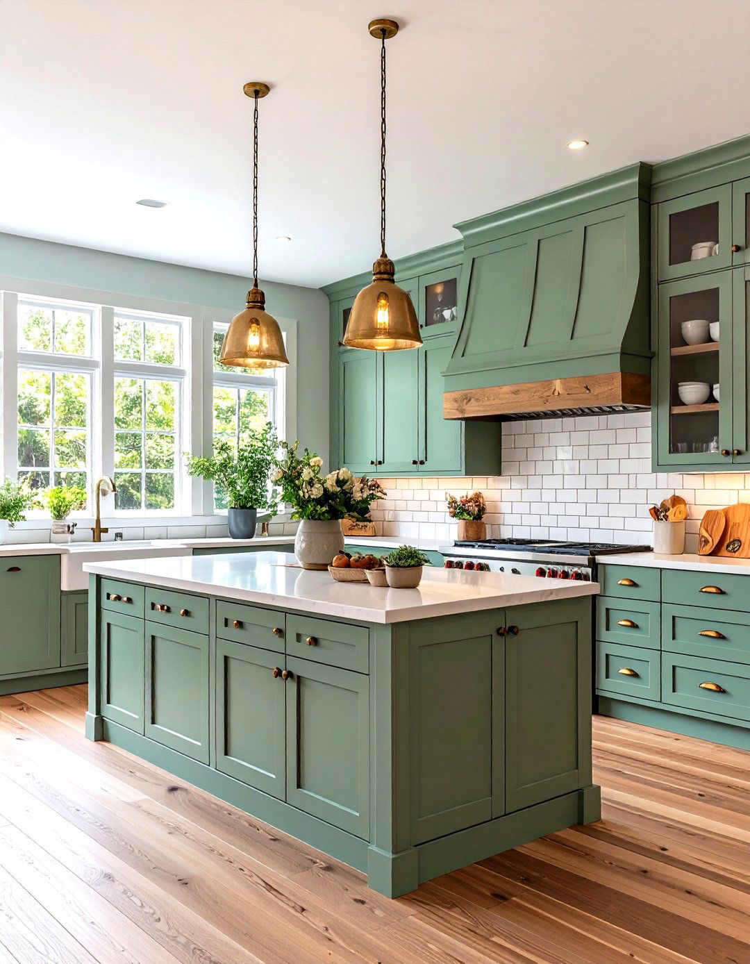 Minimalist Sage Green Kitchen with Handle Free Cabinets and Clean Lines - 20 Sage Green Kitchen Ideas