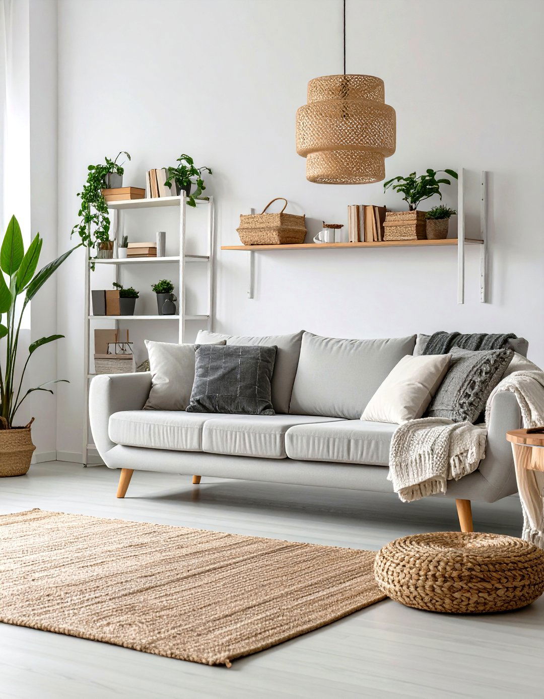 Minimalist Scandi Styling for Crisp Simplicity - 20 Grey Living Room With Dark Wood Floors
