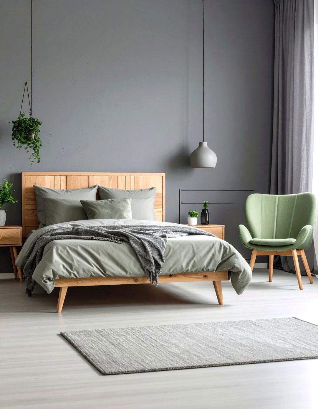 Minimalist Scandinavian Design - 20 Sage Green and Grey Bedroom Ideas
