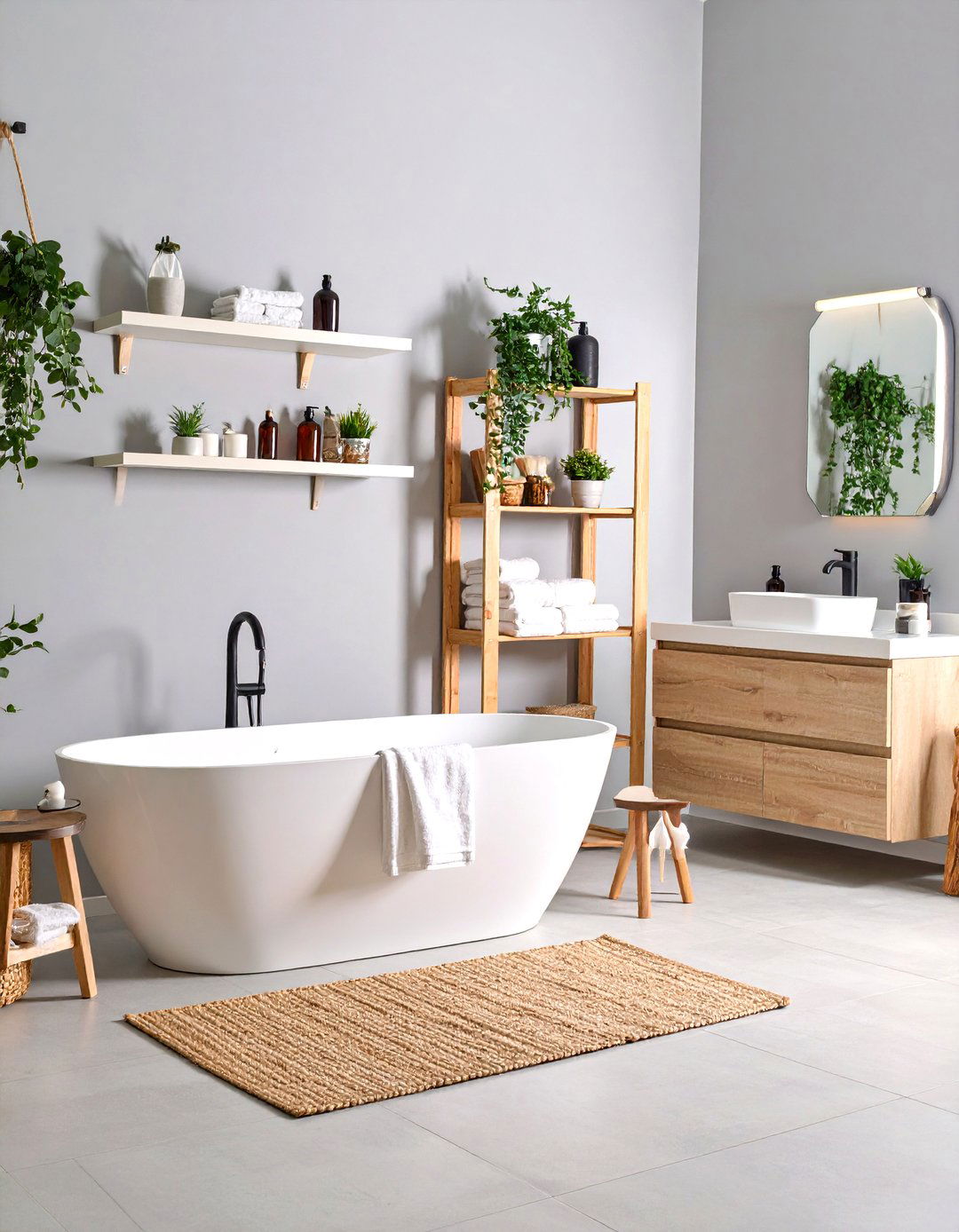 Minimalist Scandinavian Grey Bathroom - 20 Grey Bathroom Ideas