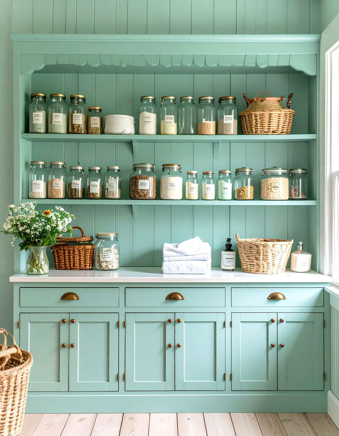 Minimalist Scandinavian Laundry Room Shelving with Clean Simplicity - 20 Laundry Room Shelving Ideas