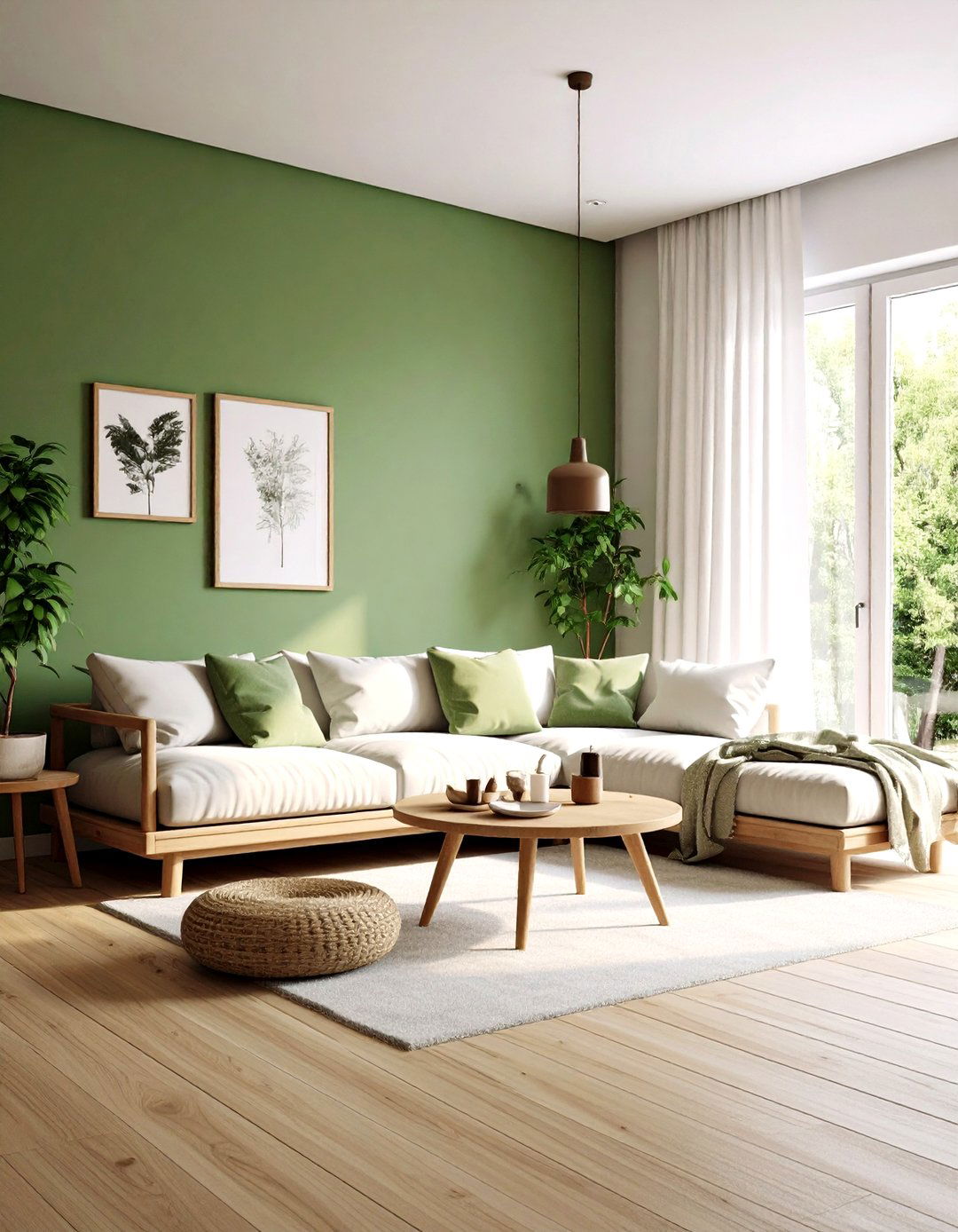 Minimalist Scandinavian Sage Green Living Room - 20 Sage Green Living Room Ideas