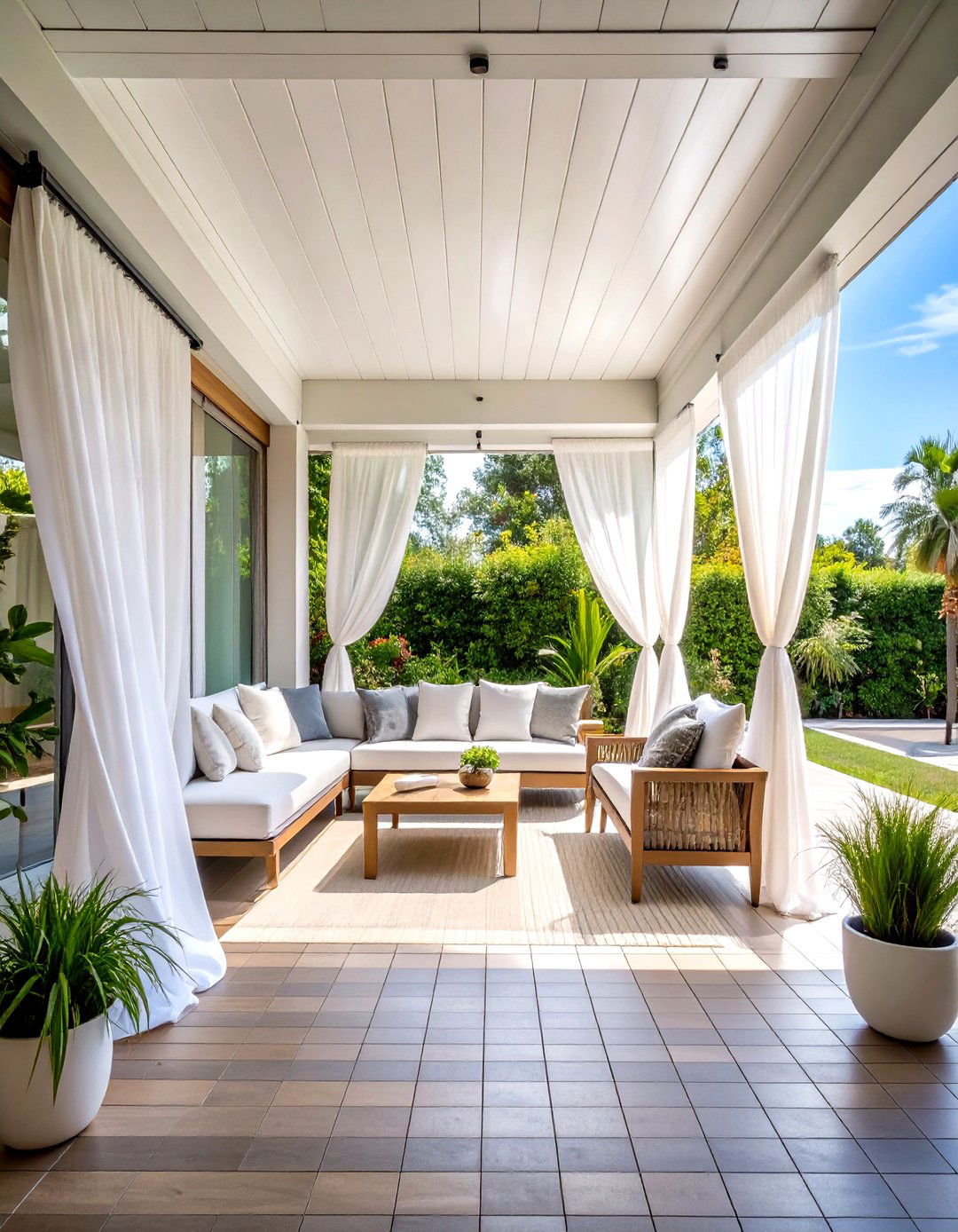 Minimalist Sheer Patio Curtain Concept - 20 Patio Curtain Ideas