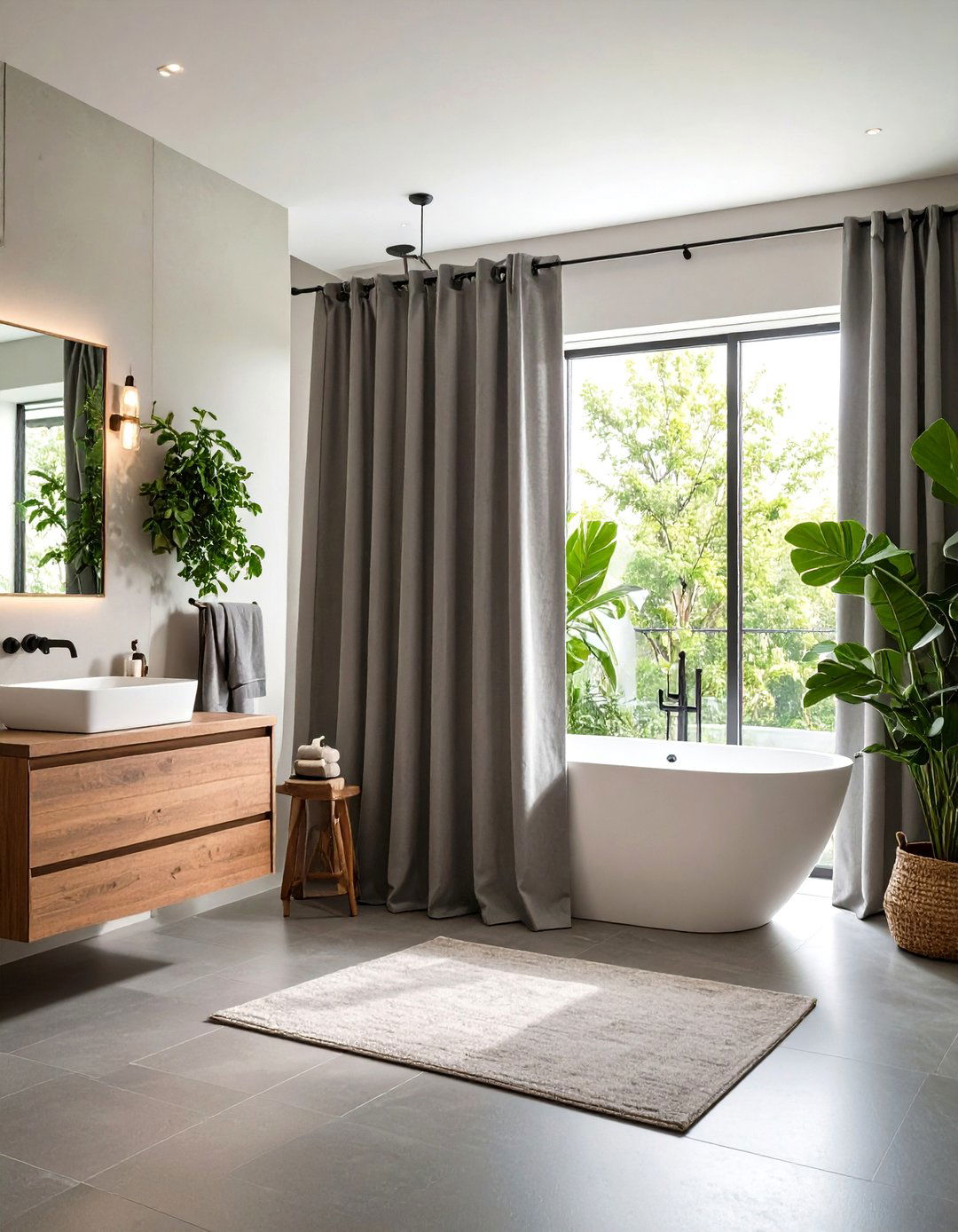 Minimalist Solid Colors - 20 Shower Curtain Ideas