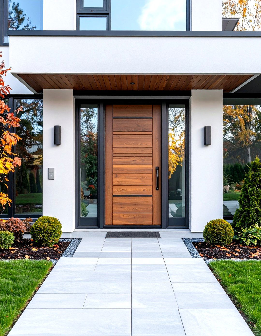 Minimalist Steel Frame Double Front Door - 20 Double Front Door Ideas