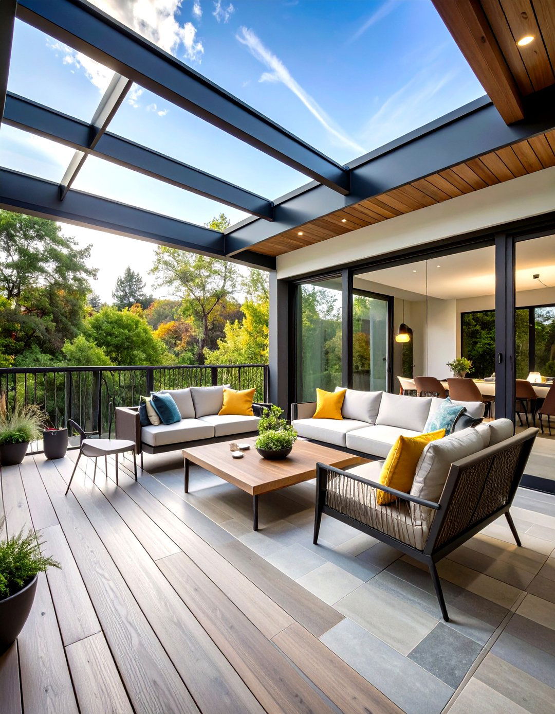 Minimalist Stone Floors - 20 Screened-in Deck Ideas