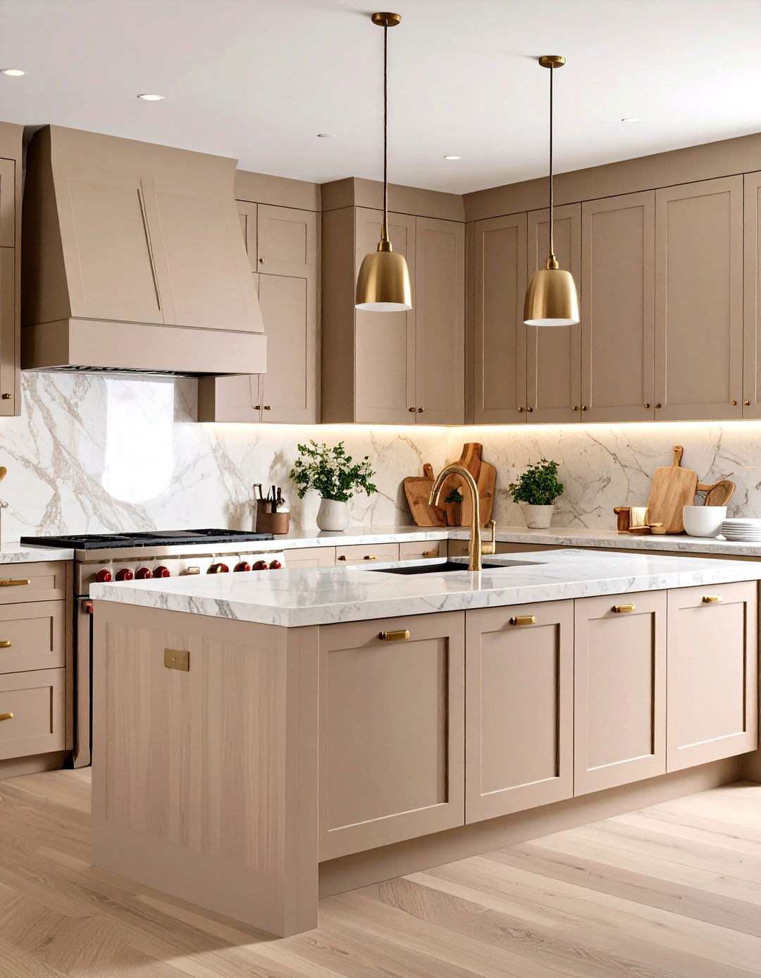 Minimalist Taupe Cabinets - 20 Taupe Kitchen Cabinet Ideas