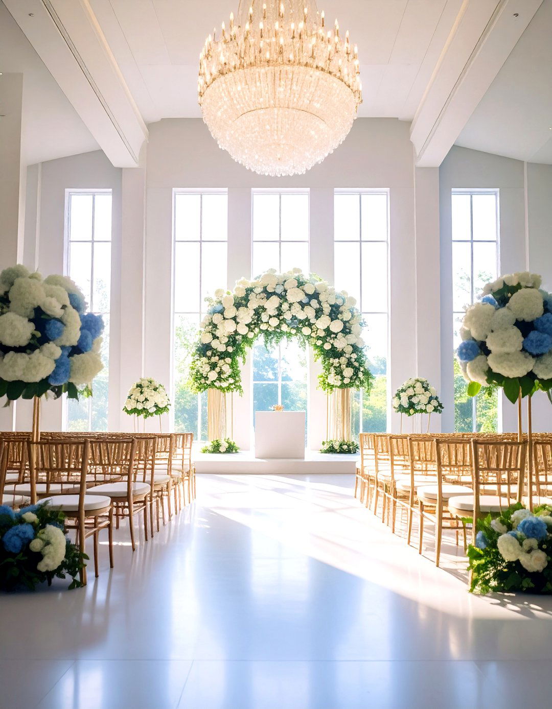 Minimalist Wedding Altar with Single Statement Bloom - 20 Wedding Altar Ideas