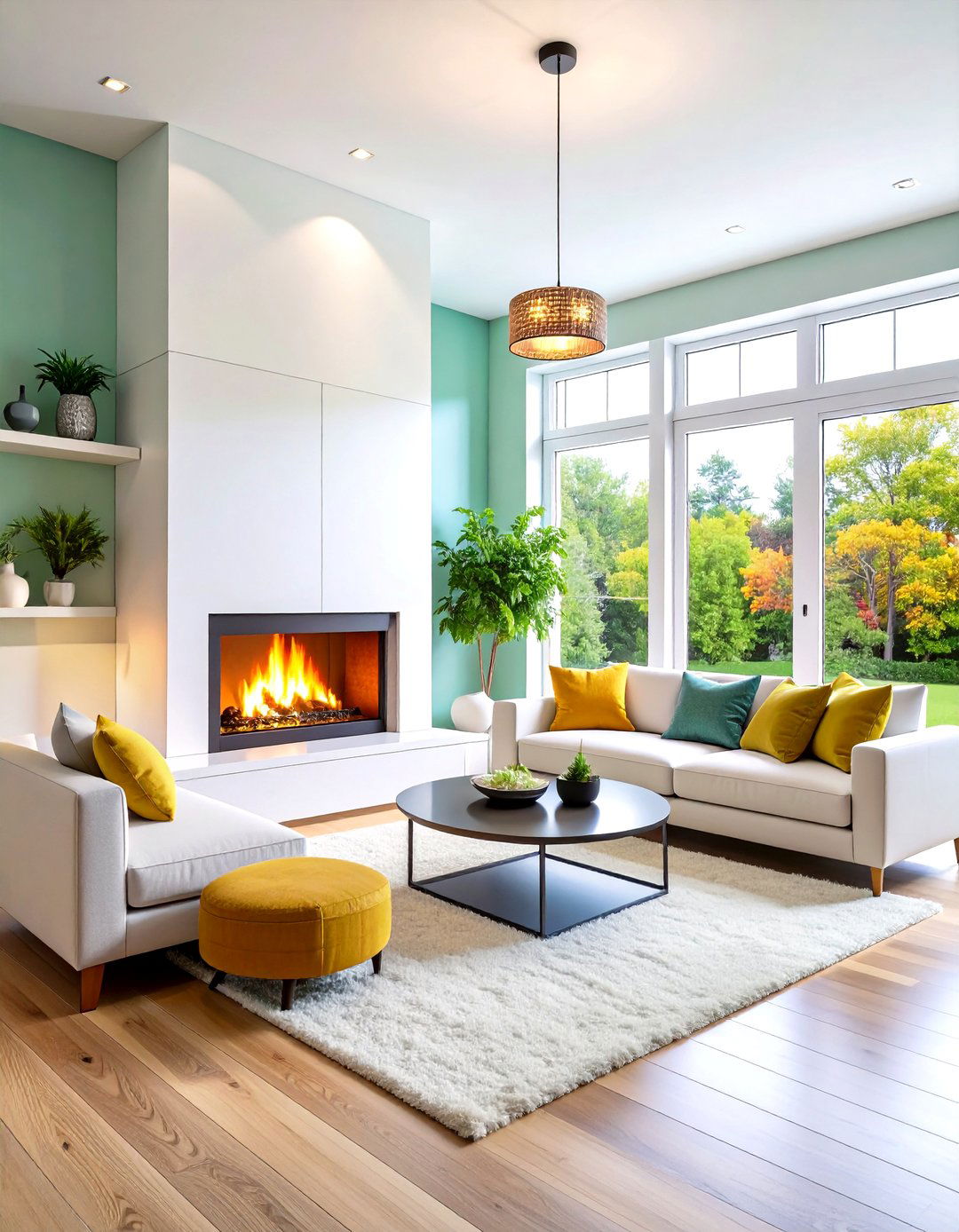 Minimalist White Corner Gas Fireplace with Scandinavian Influence - 20 Corner Gas Fireplace Ideas