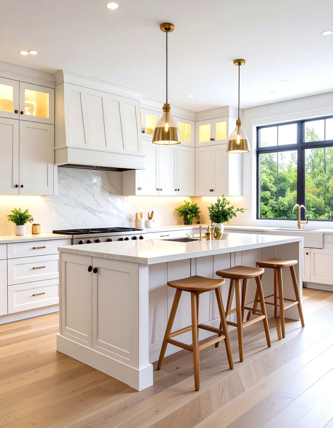 Minimalist White Farmhouse Kitchen with Hidden Storage Solutions - 20 White Farmhouse Kitchen Ideas