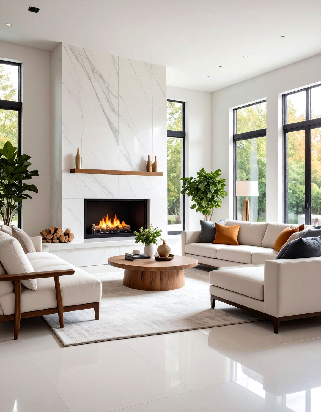 Minimalist White Quartz Fireplace Surround - 20 Quartz Fireplace Surround Ideas