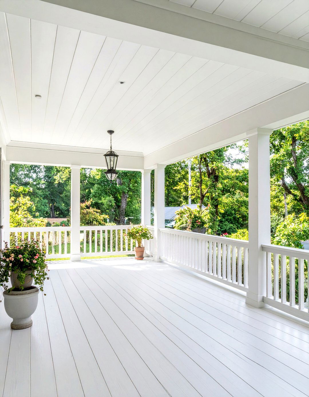 Minimalist White Vinyl Ceiling for Clean Simplicity - 20 Vinyl Porch Ceiling Ideas