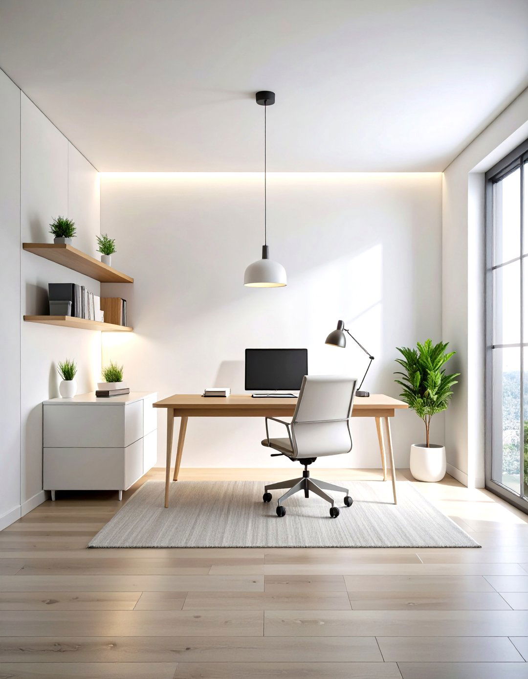 Minimalist White Wall Home Office Background - 20 Home Office Background Ideas