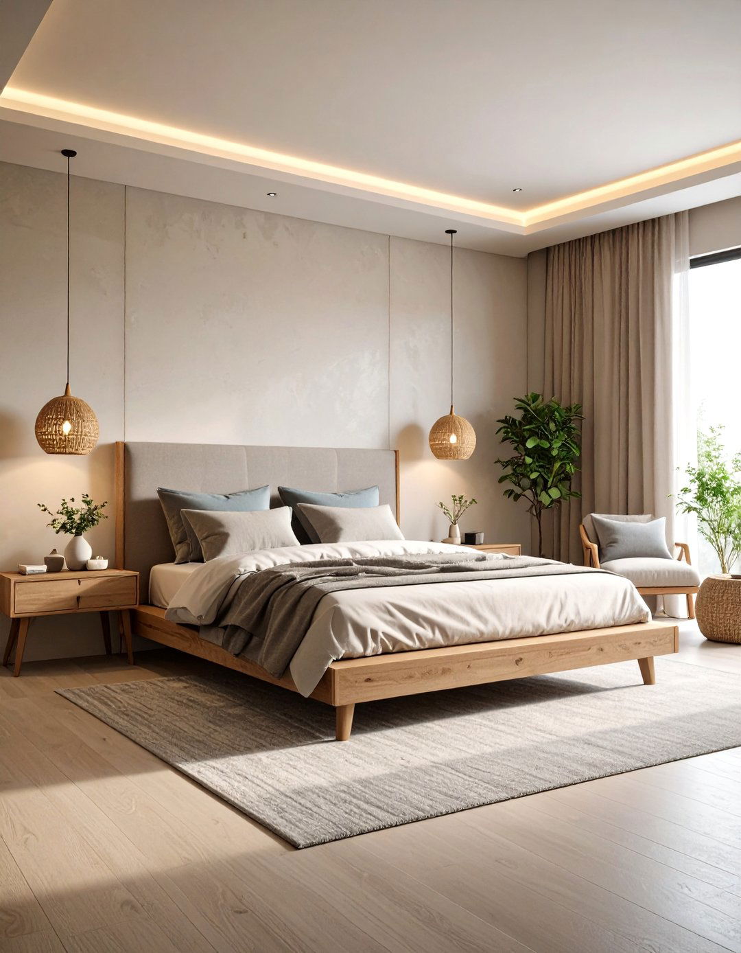 Minimalist Zen Coastal Scheme Calms a Modern Beach Bedroom - 20 Beach Themed Bedroom Ideas