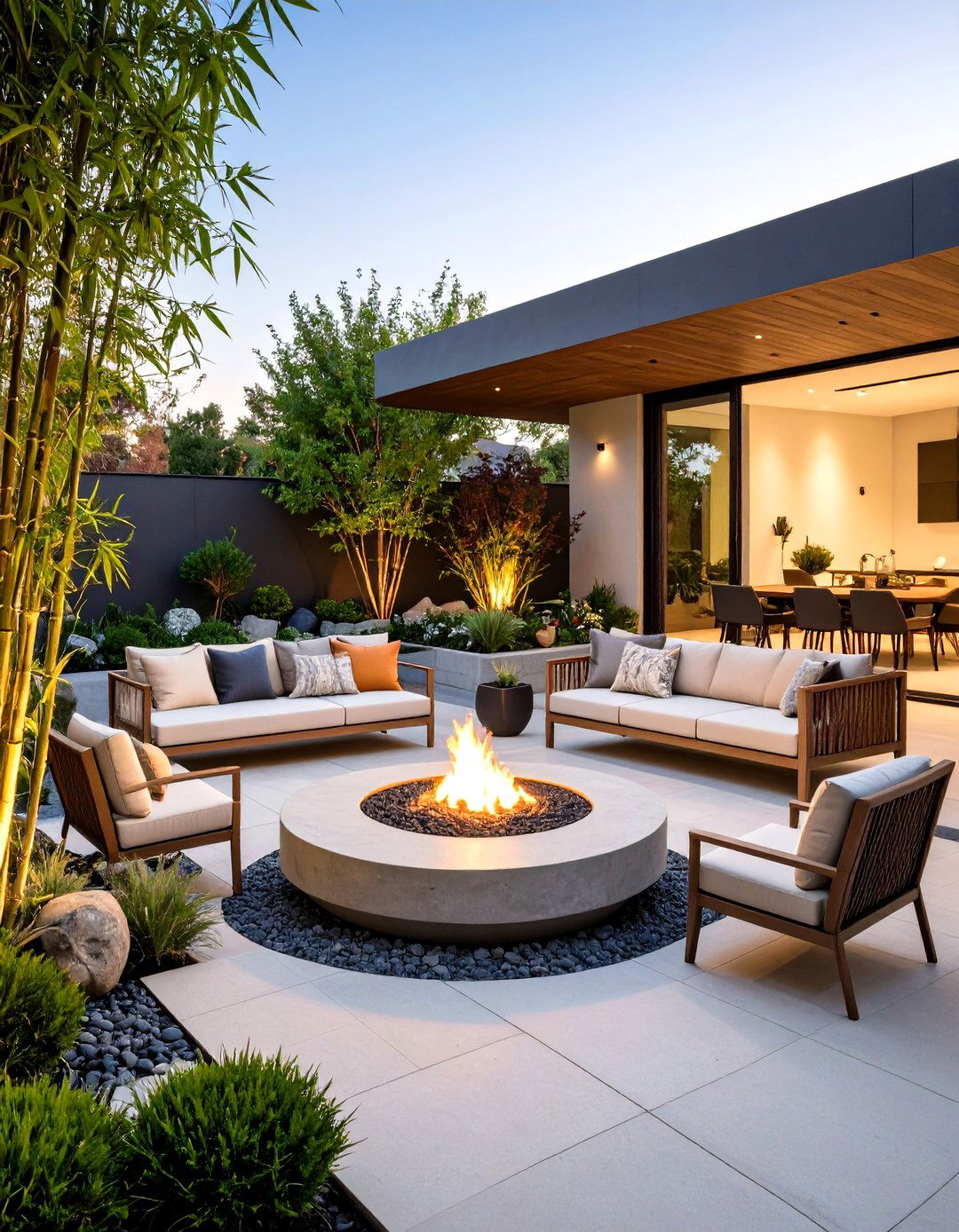 Minimalist Zen Patio Ideas With Firepit - 20 Patio Ideas With Firepit