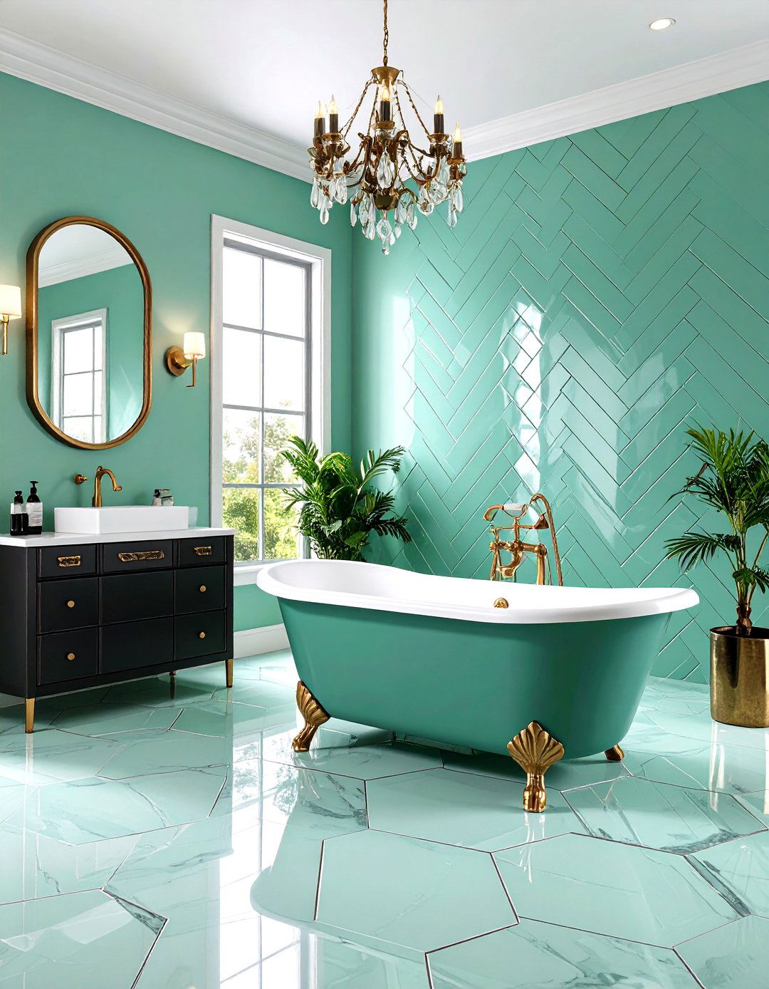 Mint Green Bathroom Art Deco Glamour - 20 Mint Green Bathroom Ideas