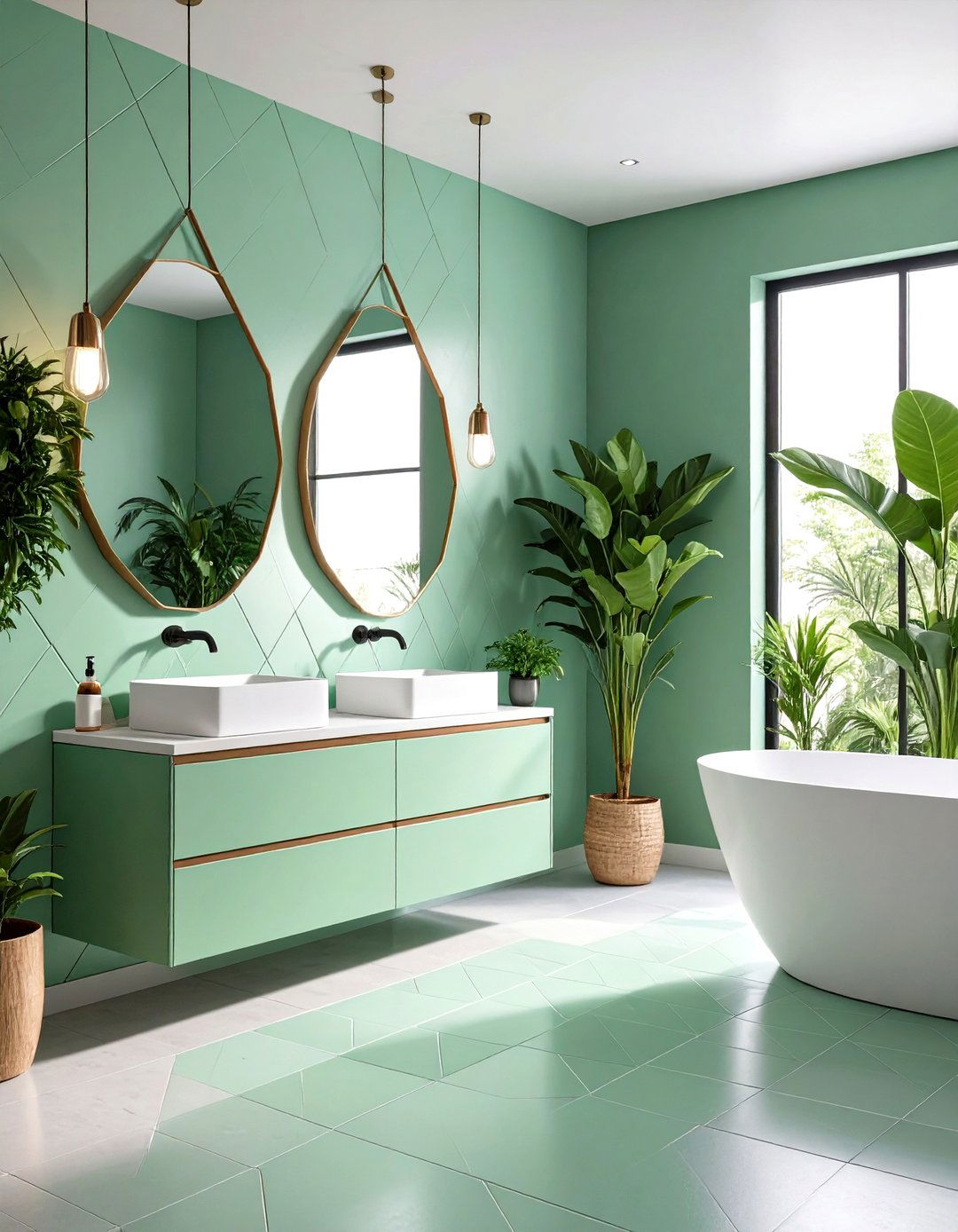 Mint Green Bathroom Contemporary Geometric - 20 Mint Green Bathroom Ideas