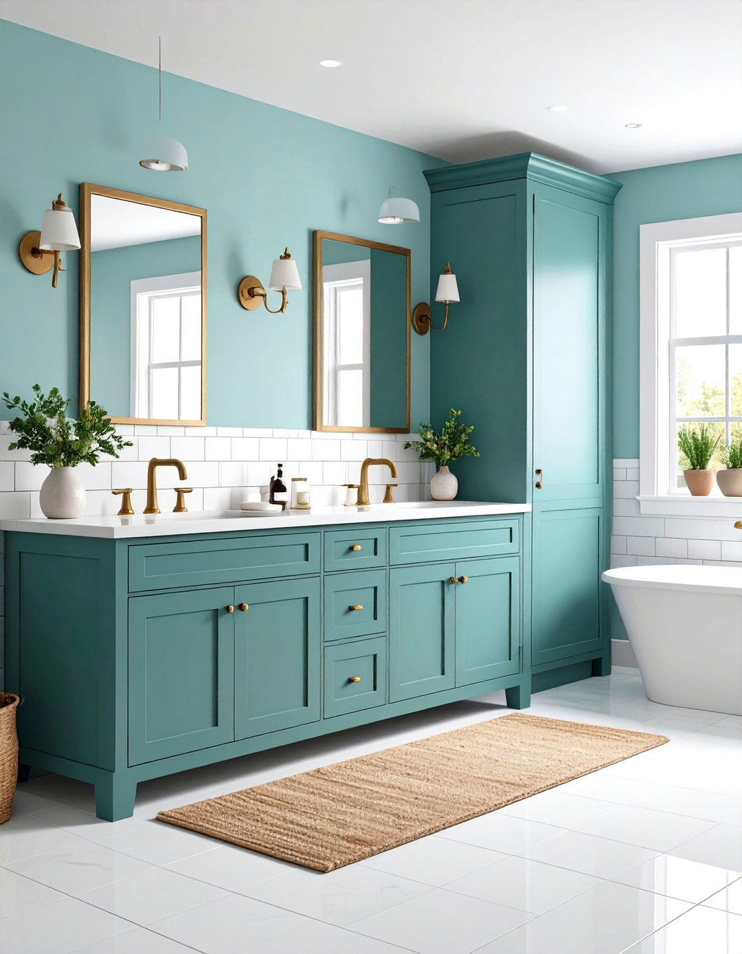 Mint Green Bathroom Farmhouse Charm - 20 Mint Green Bathroom Ideas