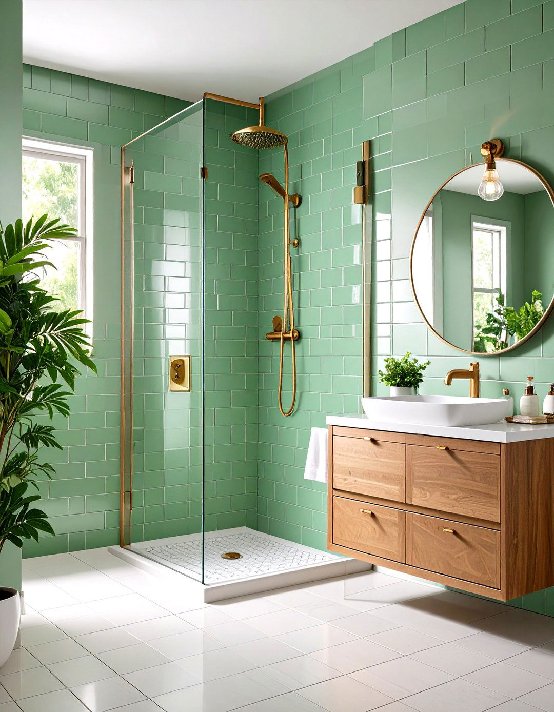 Mint Green Bathroom Subway Tile Sanctuary - 20 Mint Green Bathroom Ideas