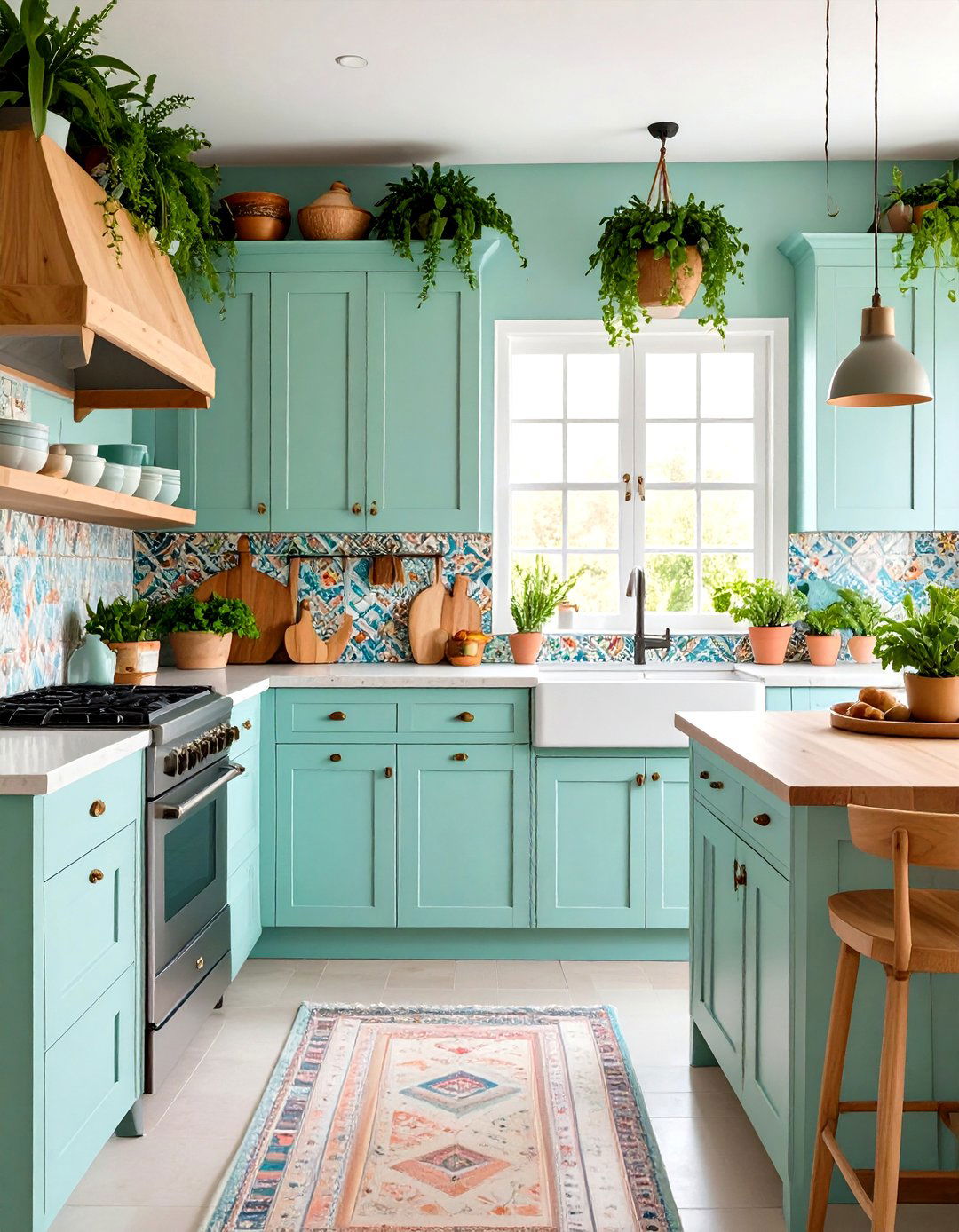 Mint Green Kitchen Bohemian Eclectic Style - 20 Mint Green Kitchen Ideas