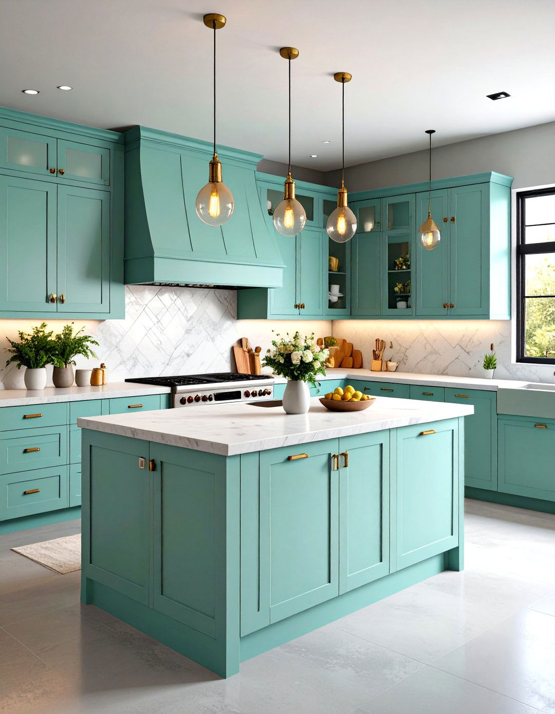 Mint Green Kitchen Industrial Chic Design - 20 Mint Green Kitchen Ideas