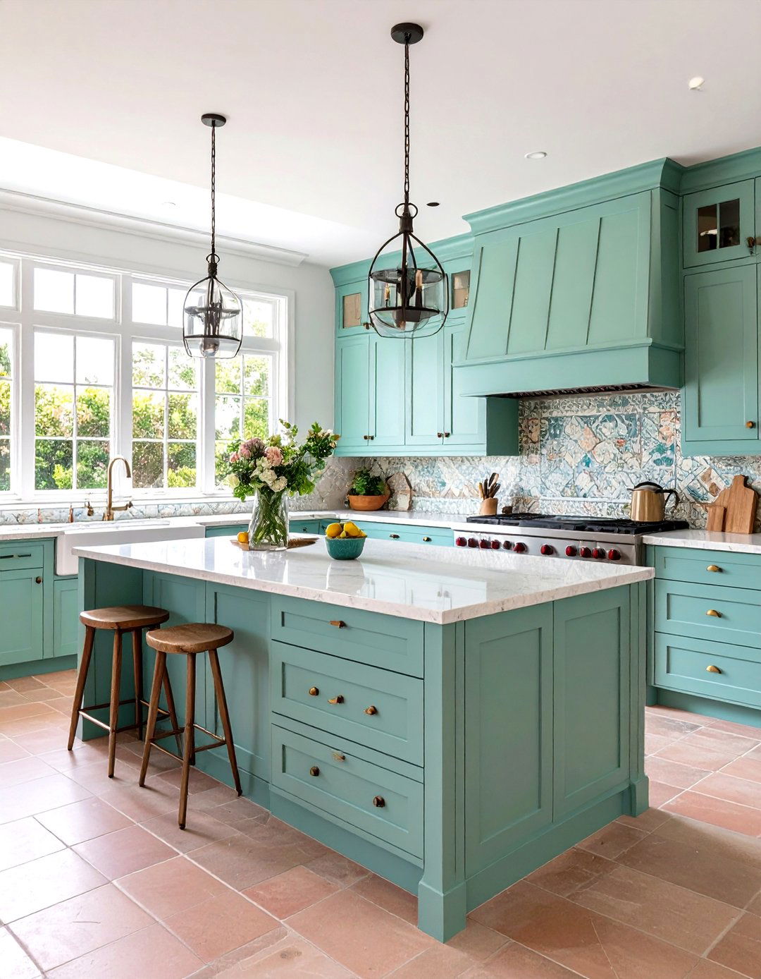 Mint Green Kitchen Mediterranean Coastal Style - 20 Mint Green Kitchen Ideas