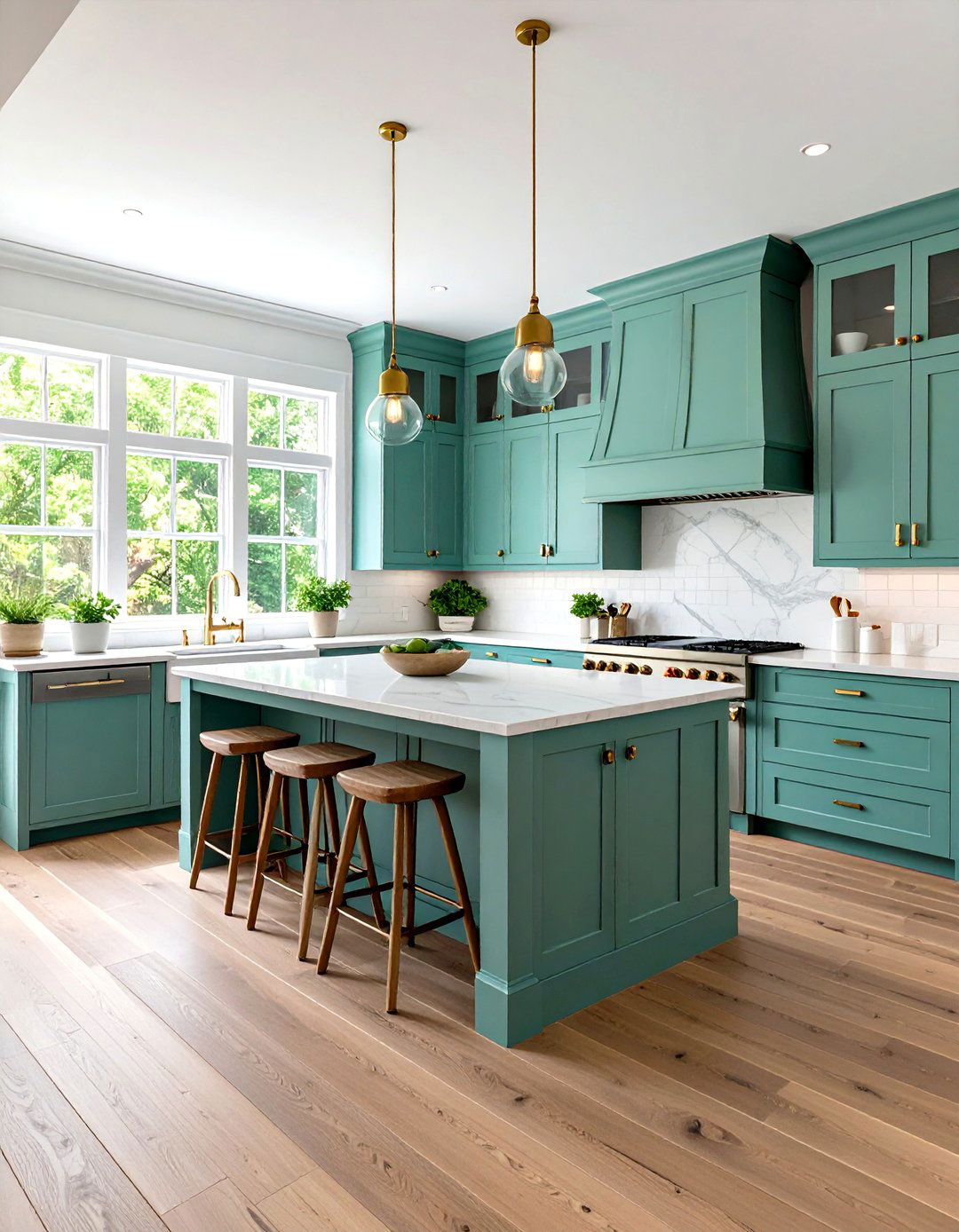 Mint Green Kitchen Shaker Cabinet Farmhouse Design - 20 Mint Green Kitchen Ideas