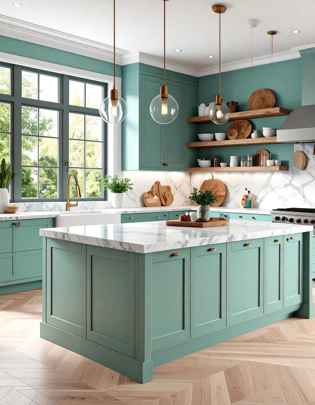 Mint Green Marble in a Honed Finish - 20 Green Marble Countertop Design Ideas