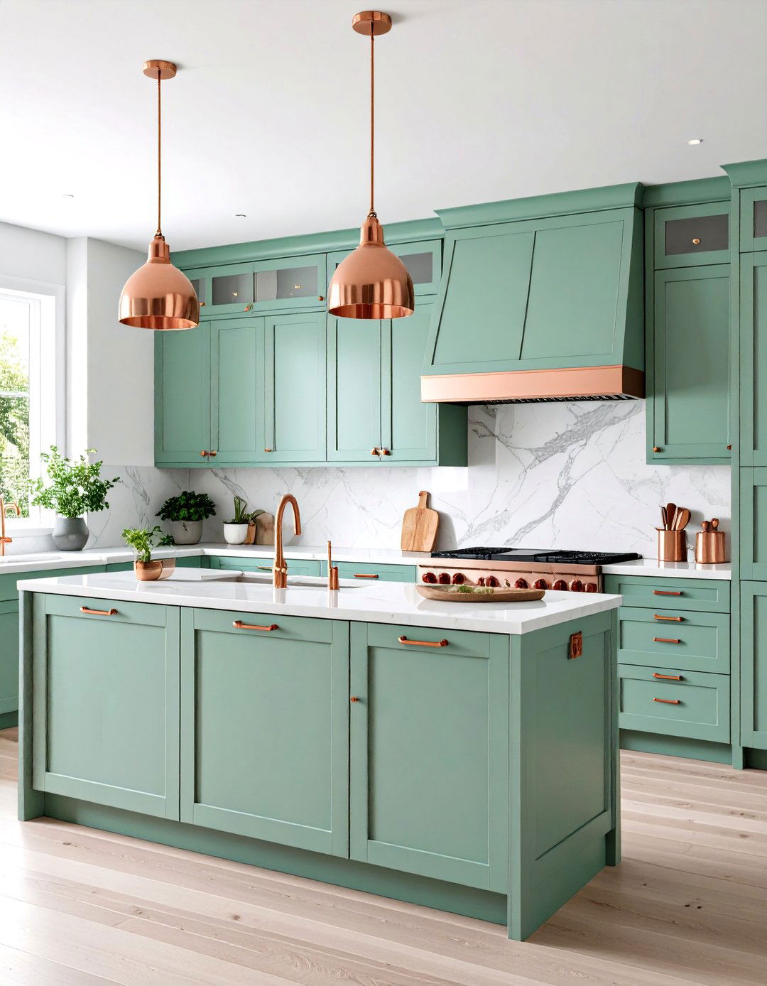 Mint Green and Rose Gold Kitchen Color Freshness - 20 Kitchen Color Ideas