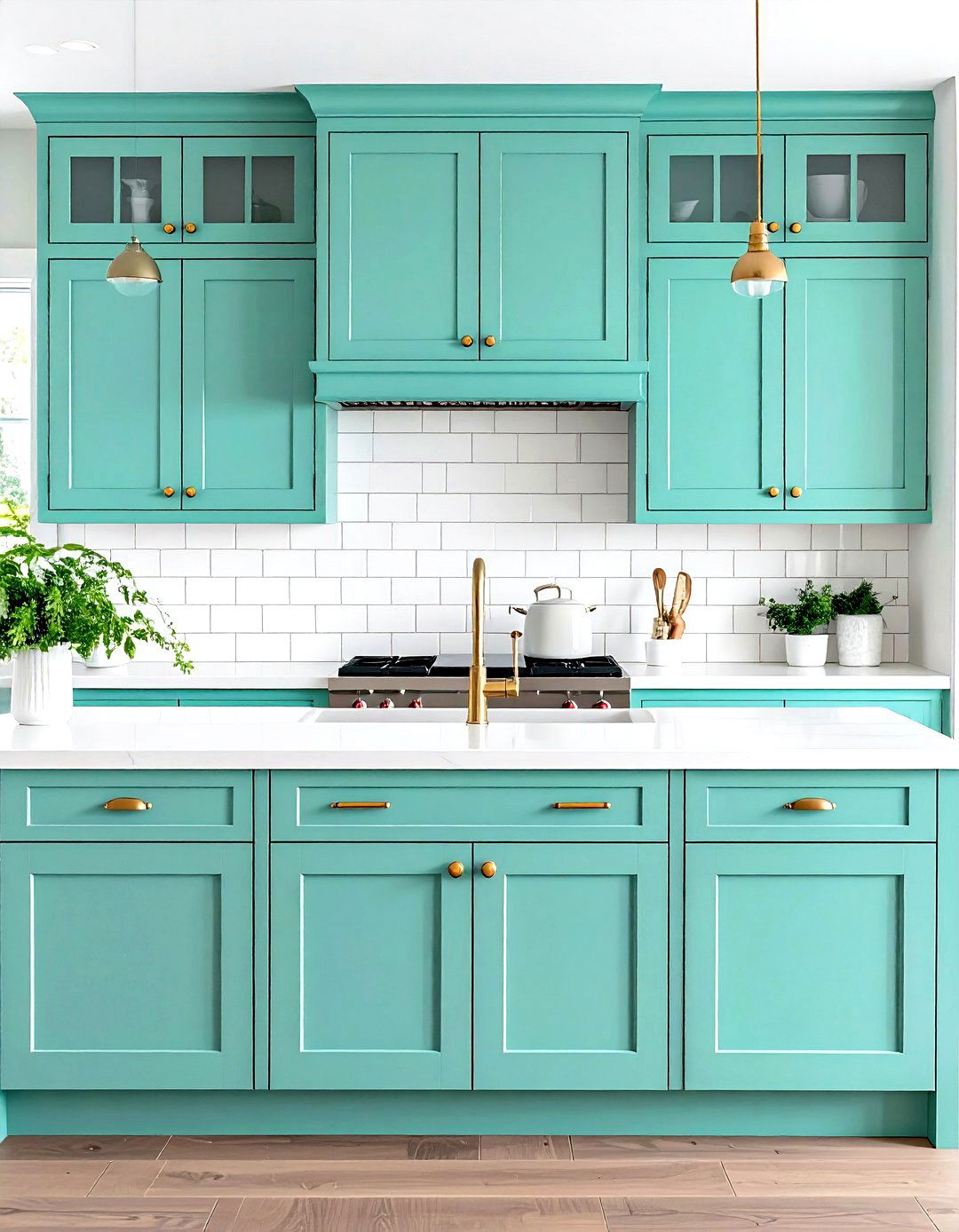 Mint Kitchen Decor with Subway Tile Backsplash - 20 Mint Kitchen Decor Ideas