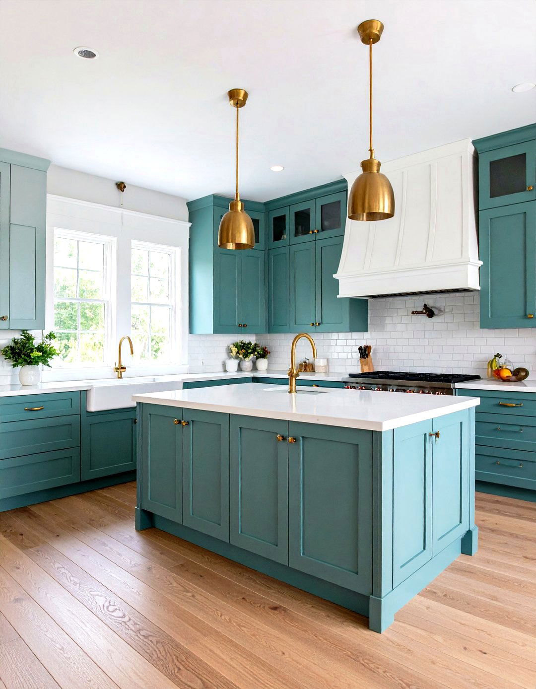 Mint Kitchen Decor with Two Tone Cabinet Design - 20 Mint Kitchen Decor Ideas