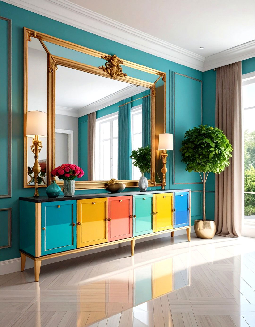 Mirror Feature - 20 Stair Landing Ideas