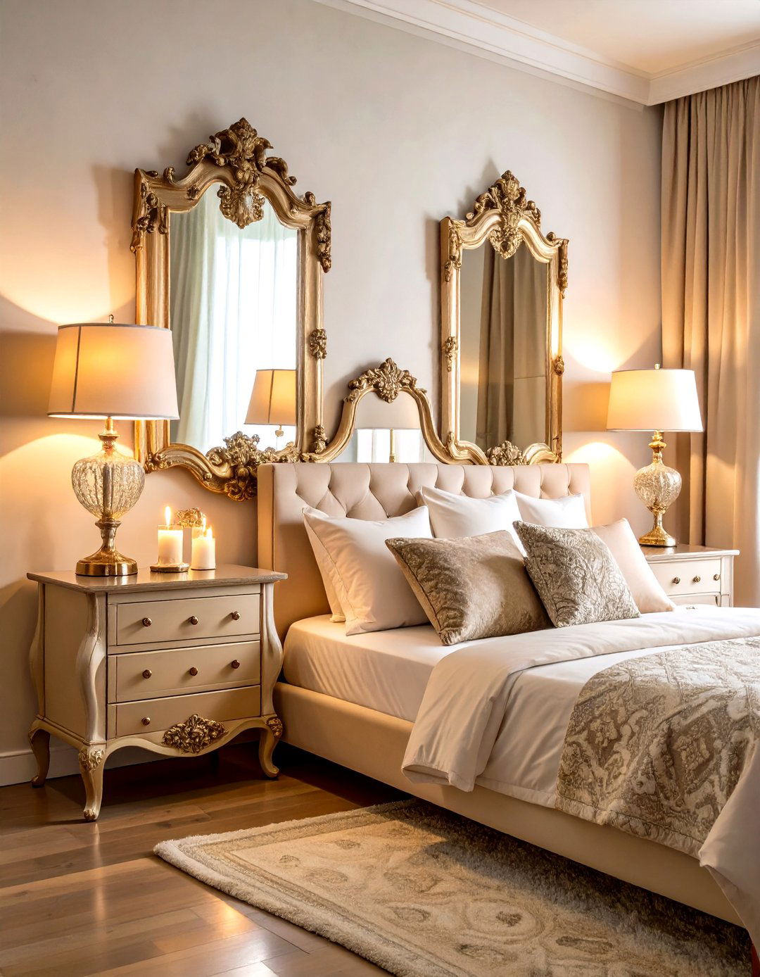 Mirror Glamour Romantic Bedroom Idea - 20 romantic bedroom ideas
