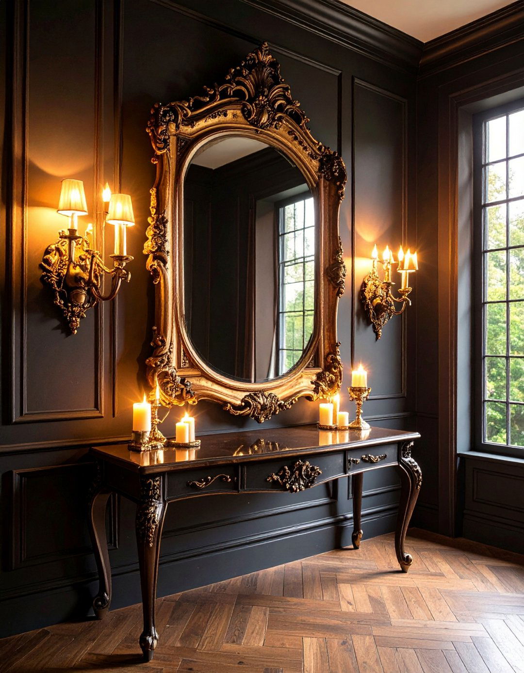 Mirror Magic in a Black Room - 20 Black Room Ideas