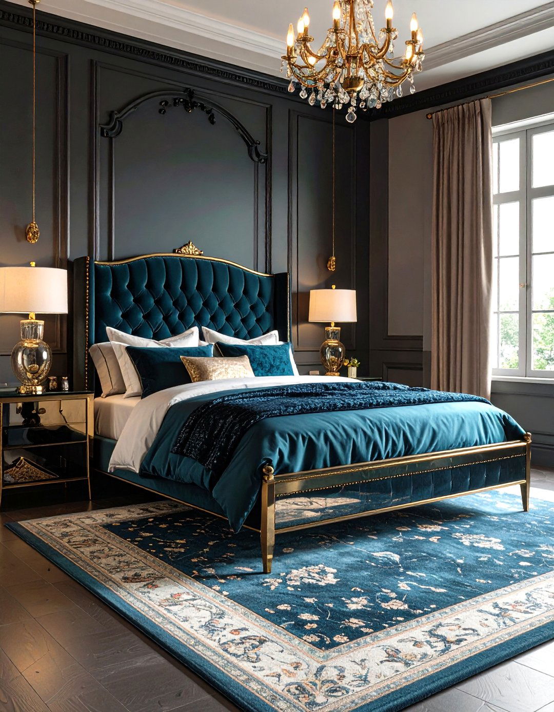 Mirrored Accents and Metallics in a Gothic Bedroom - 20 Gothic Bedroom Ideas