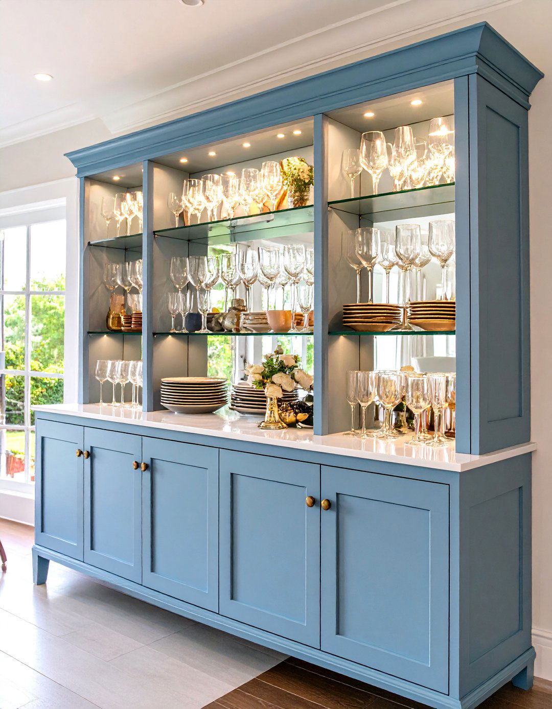 Mirrored Back Dining Room Hutch That Doubles the Light - 20 Dining Room Hutch Ideas