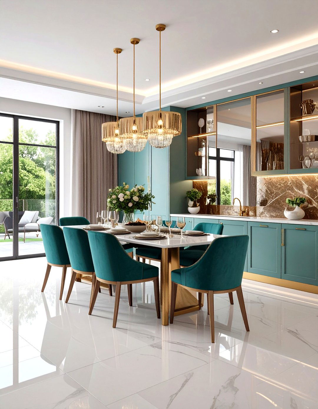 Mirrored Buffet Backsplash - 20 Dining Room Mirror Ideas