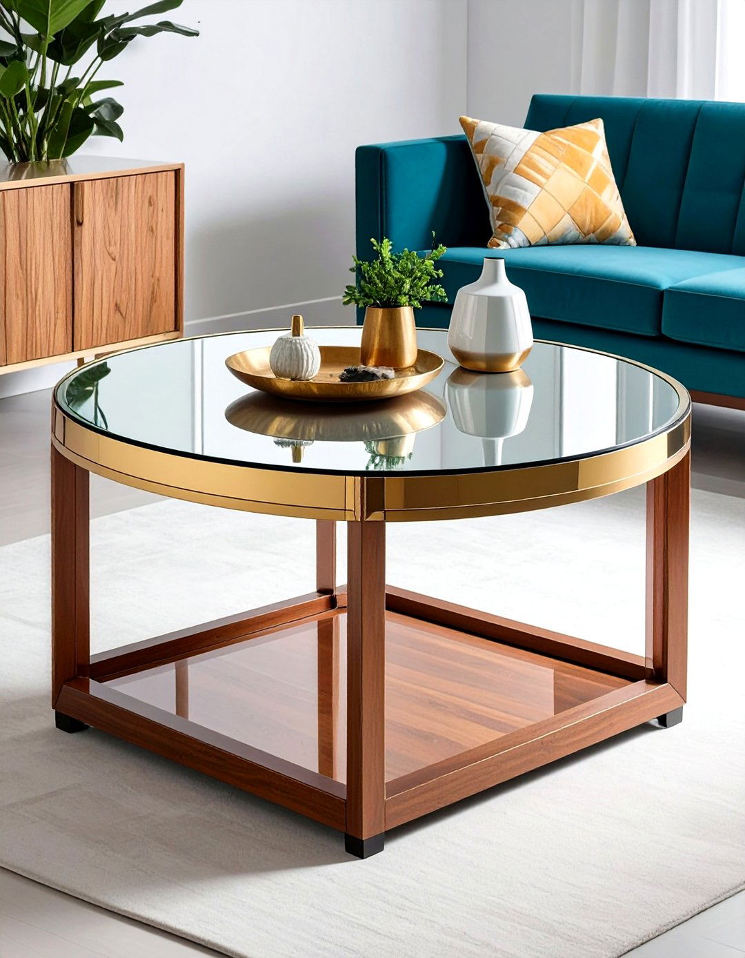 Mirrored Coffee Table to Bounce Light - 20 Glam Living Room Ideas