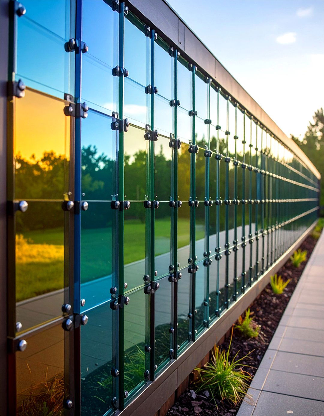 Mirrored Fence Art Panels for Illusion - 20 Fence Art Ideas