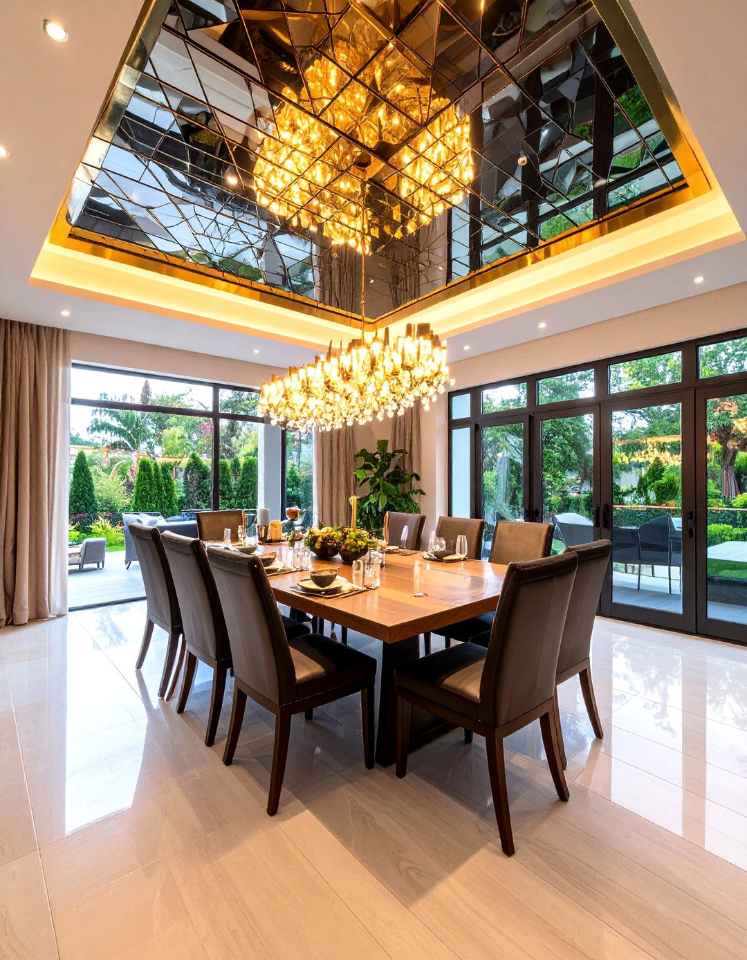 Mirrored Glamour Tray Ceiling - 20 tray ceiling ideas