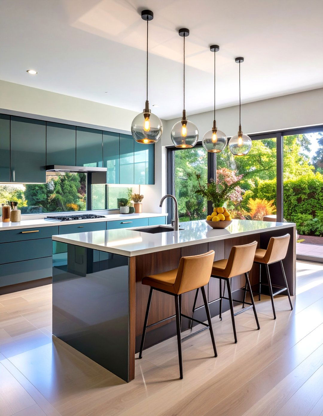 Mirrored Glass Kitchen Island Back Panel - 20 Kitchen Island Back Panel Ideas