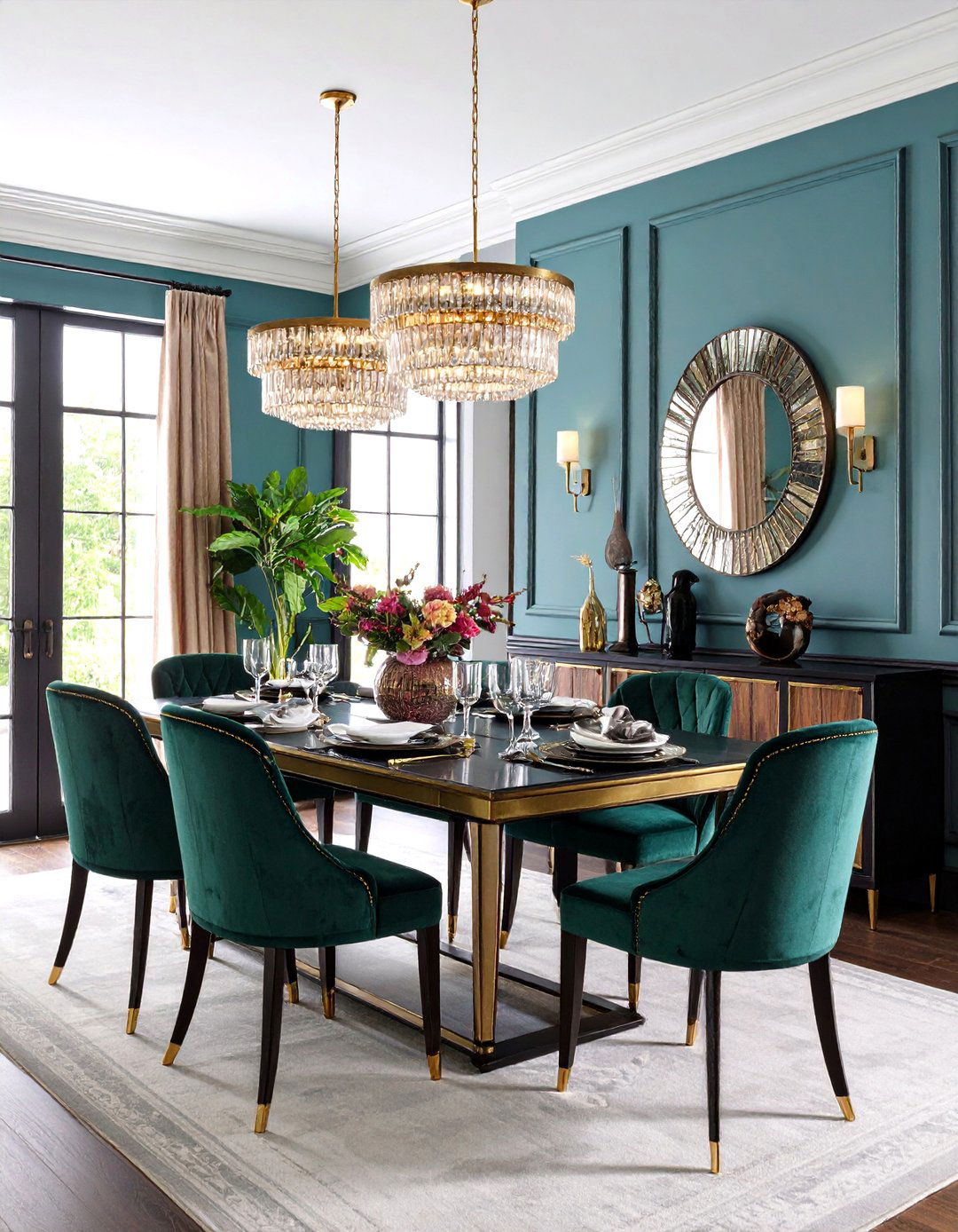 Mirrored Panel Wainscoting to Amplify Light - 20 Dining Room Wainscoting Ideas