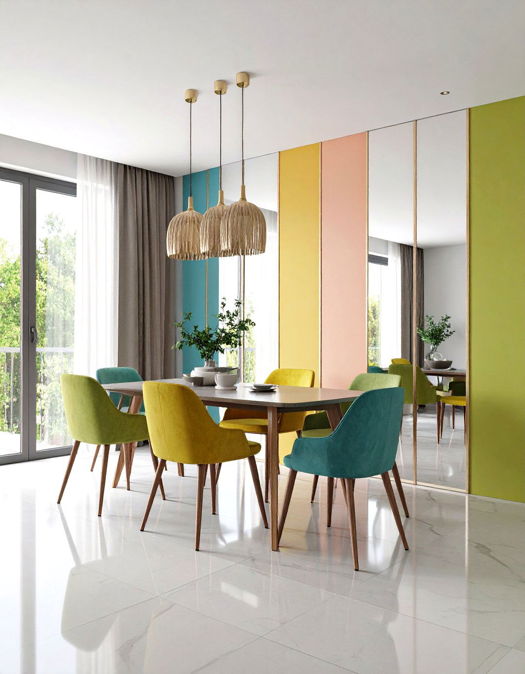 Mirrored Panel Wall for Small Rooms - 20 Dining Room Mirror Ideas