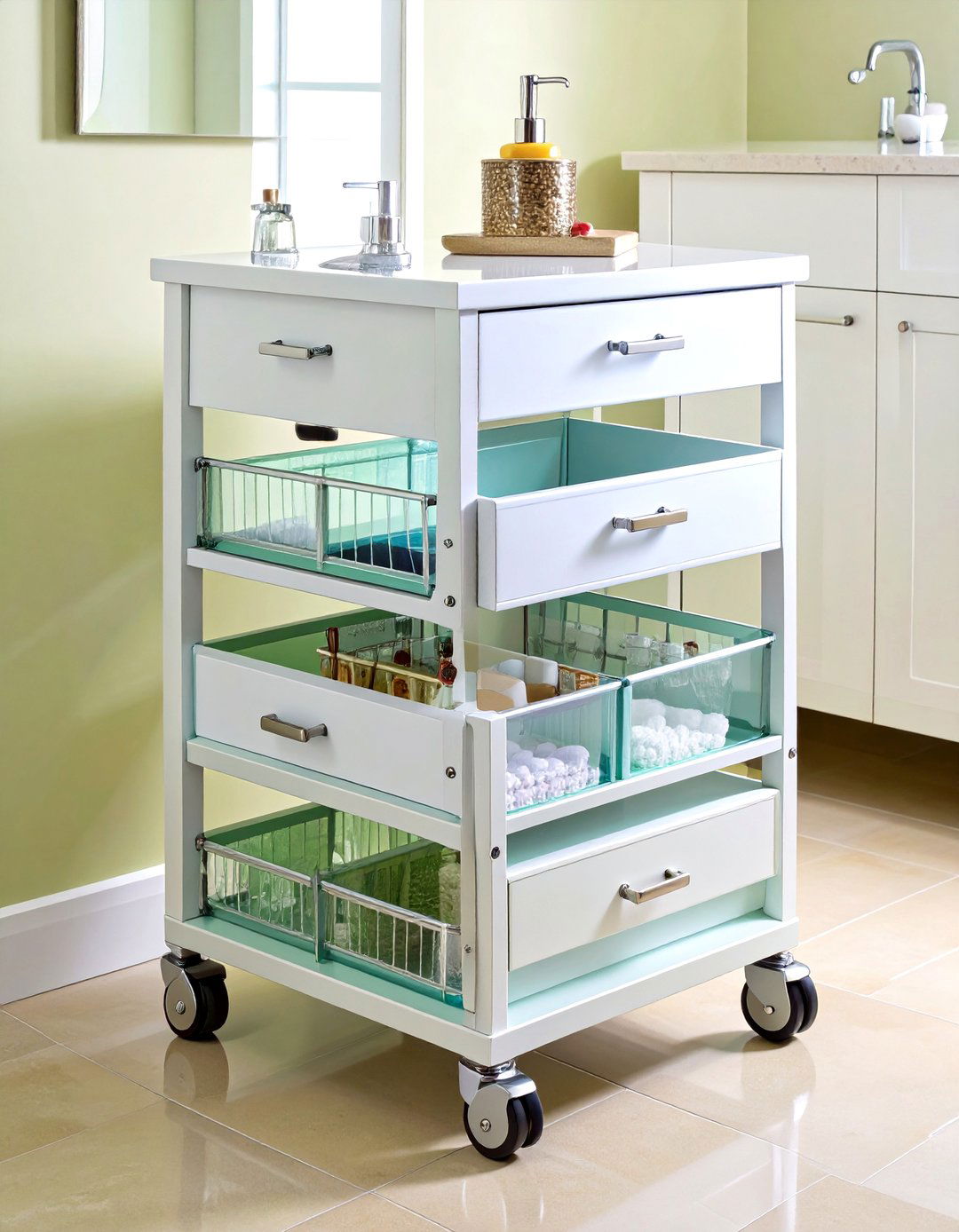 Mirrored Perfume Tray Vanity Display - 20 vanity organization ideas
