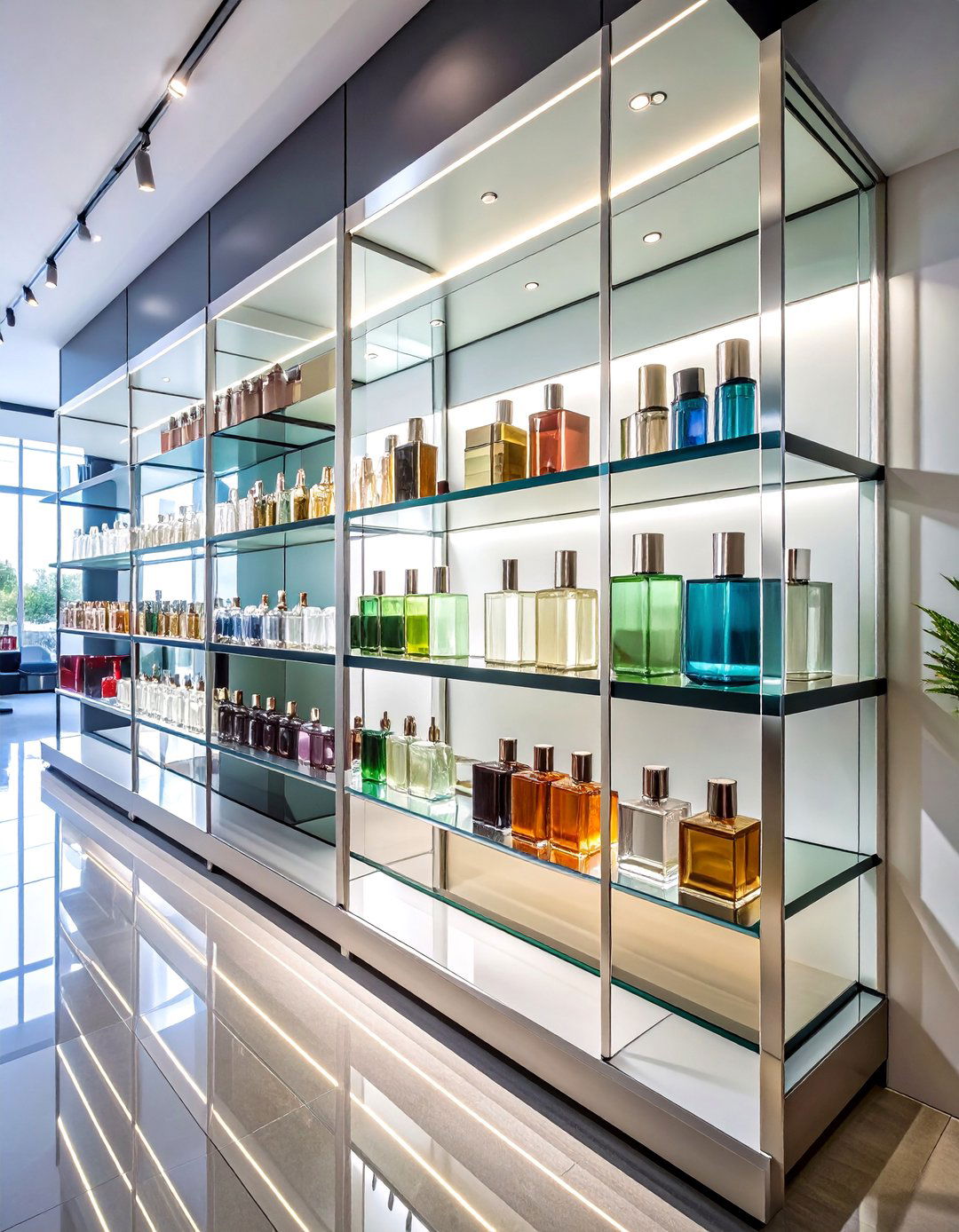 Mirrored Shelving Brightens and Expands Perception - 20 Bedroom Shelving Ideas