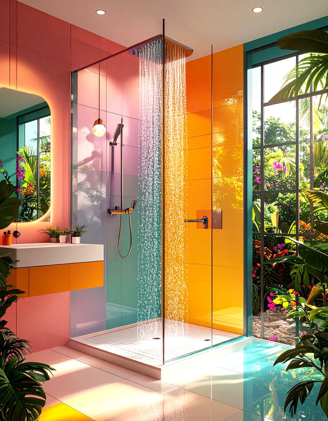 Mirrored Shower Wall - 20 Small Shower Ideas