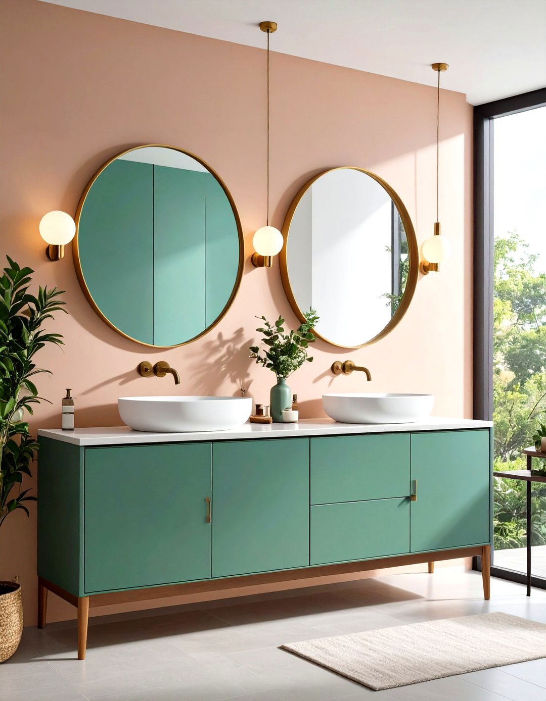 Mirrored Vanity Cabinet Combo - 20 Small Bathroom Vanity Ideas