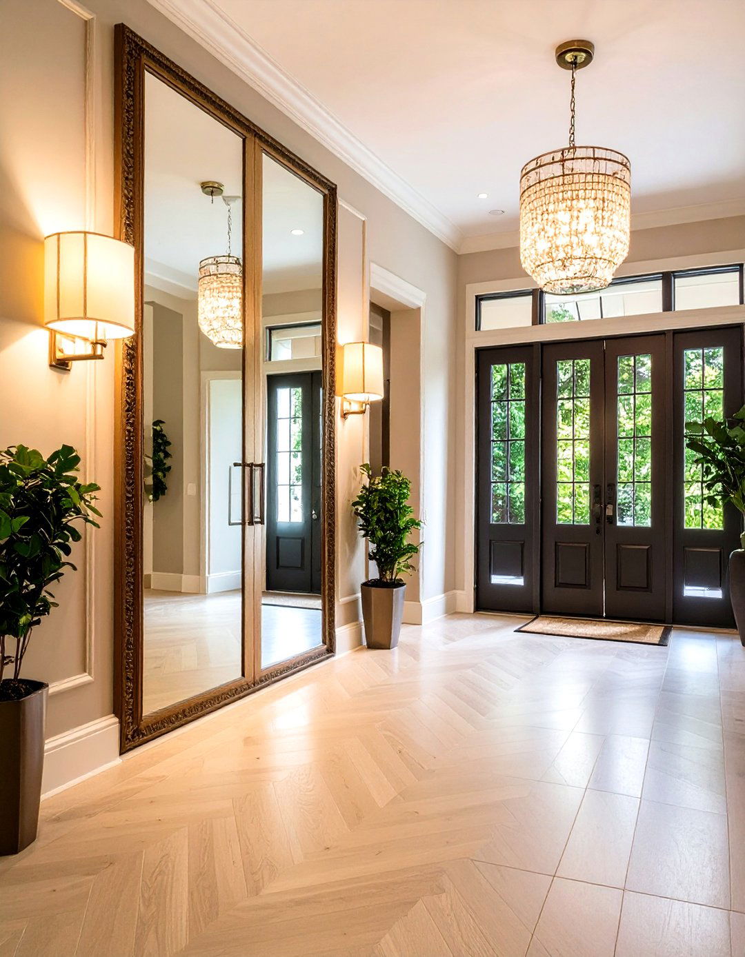 Mirrors That Visually Double the Foyer - 20 Foyer Decor Ideas